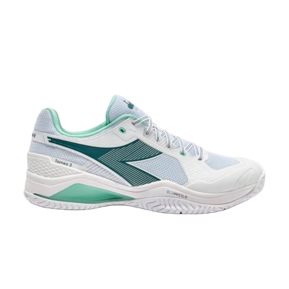 Diadora Blushield Torneo 3 Men's Tennis Shoe (White/Green