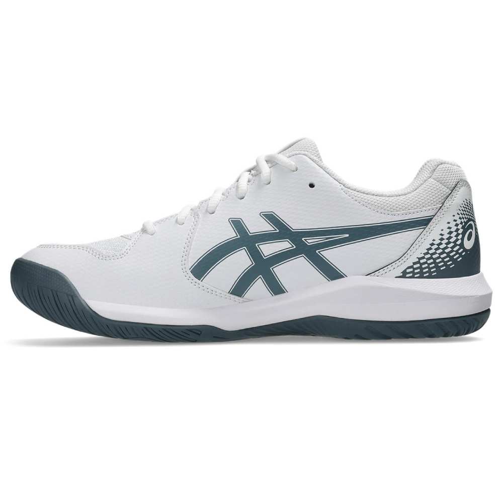 Asics Gel Dedicate 8 Men's Tennis Shoe (White/Ironclad) - RacquetGuys.ca