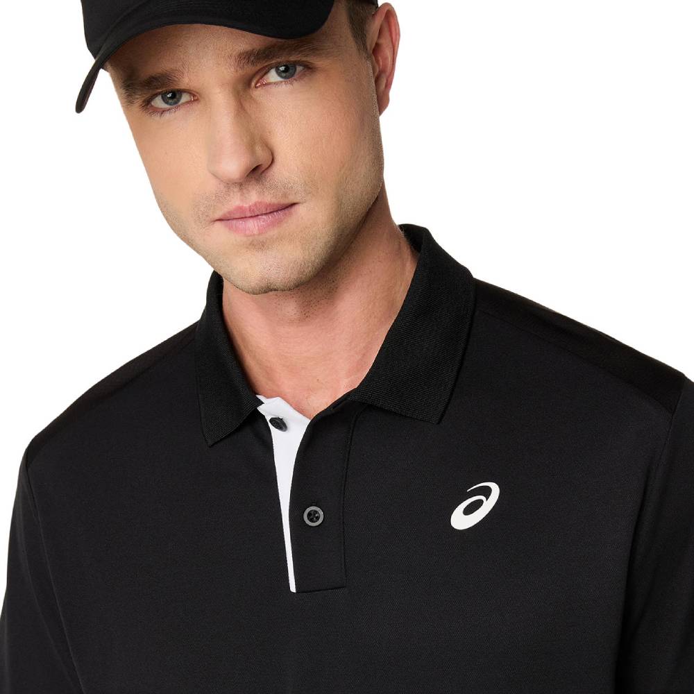Asics Men's Court Polo Shirt (Performance Black) - RacquetGuys.ca