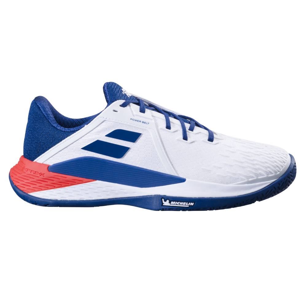 Babolat Propulse Fury 3 テニスシューズ Babolat Propulse Fury 3 AC Men's Tennis Shoe (White/Blue) - Canada