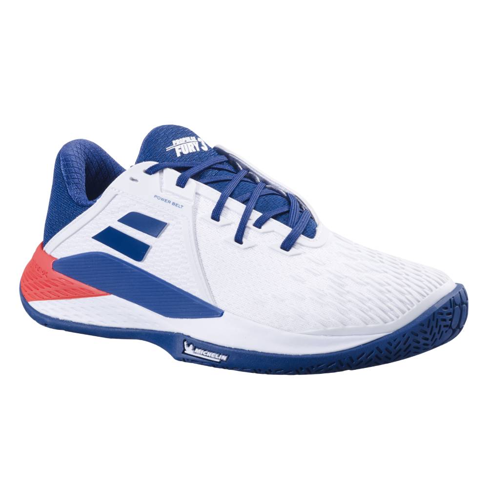 Babolat Propulse Fury 3 AC Men's Tennis Shoe (White/Blue) - RacquetGuys.ca