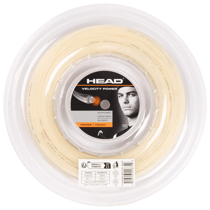 Head Velocity Power 16/1.30 Tennis String Reel (Natural) - RacquetGuys.ca