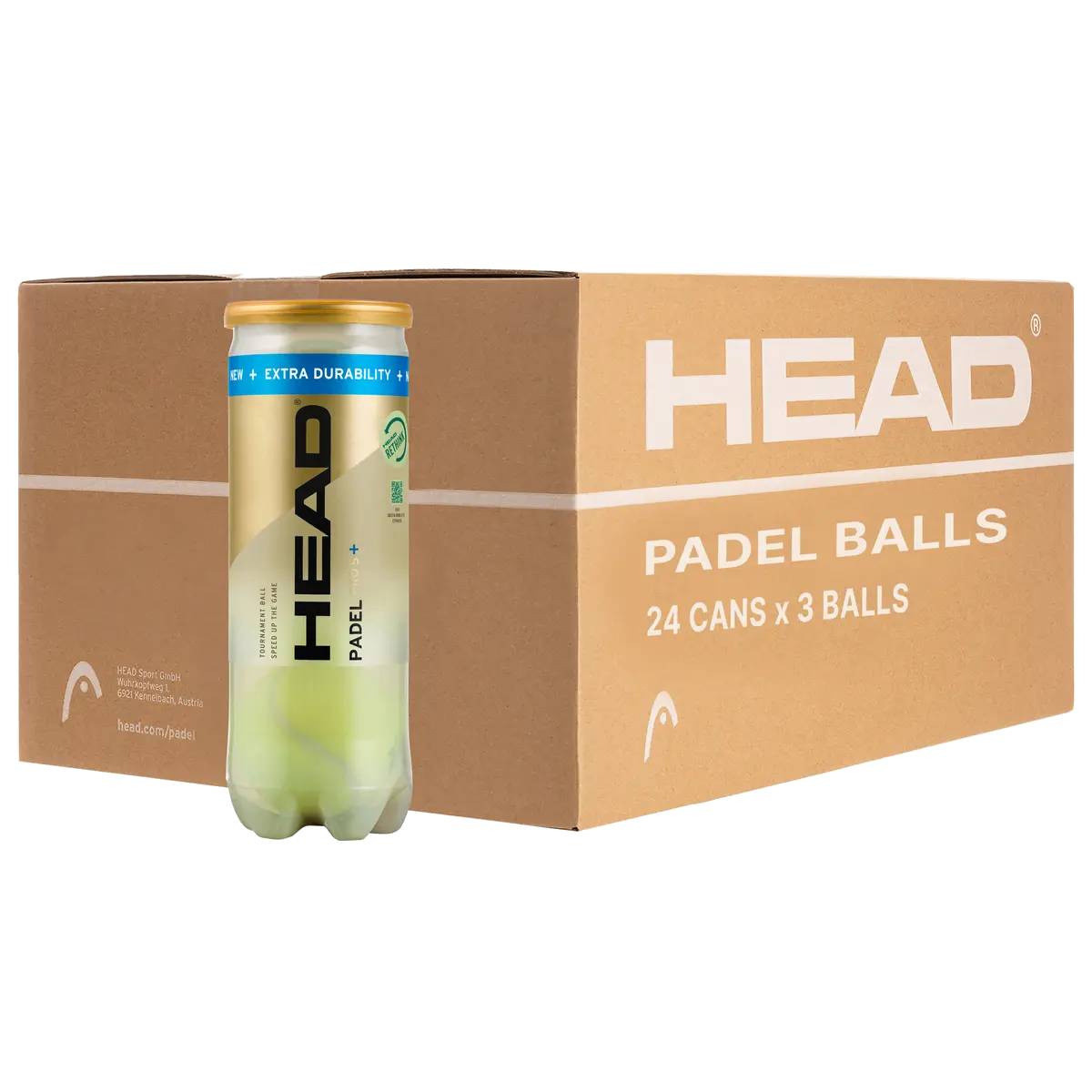 Head Padel Pro S+ Balls (24 Can Case) - RacquetGuys.ca