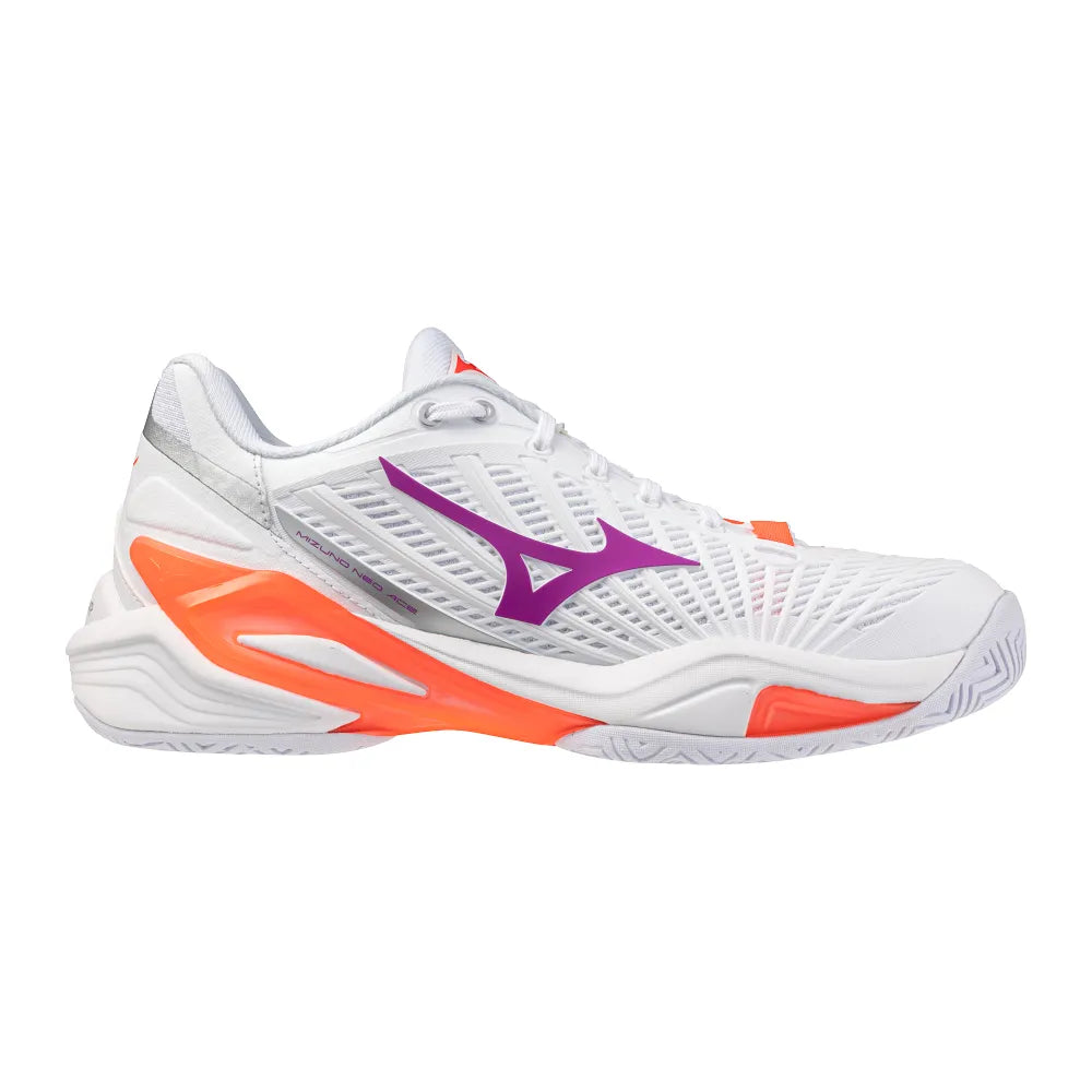Mizuno Neo Ace AC Women's Tennis Shoe (White-Dahlia) – RacquetGuys.ca