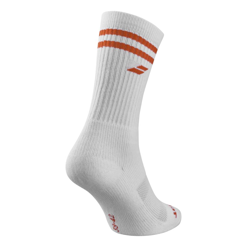 Babolat Socks Team Single (White/Red) - RacquetGuys.ca