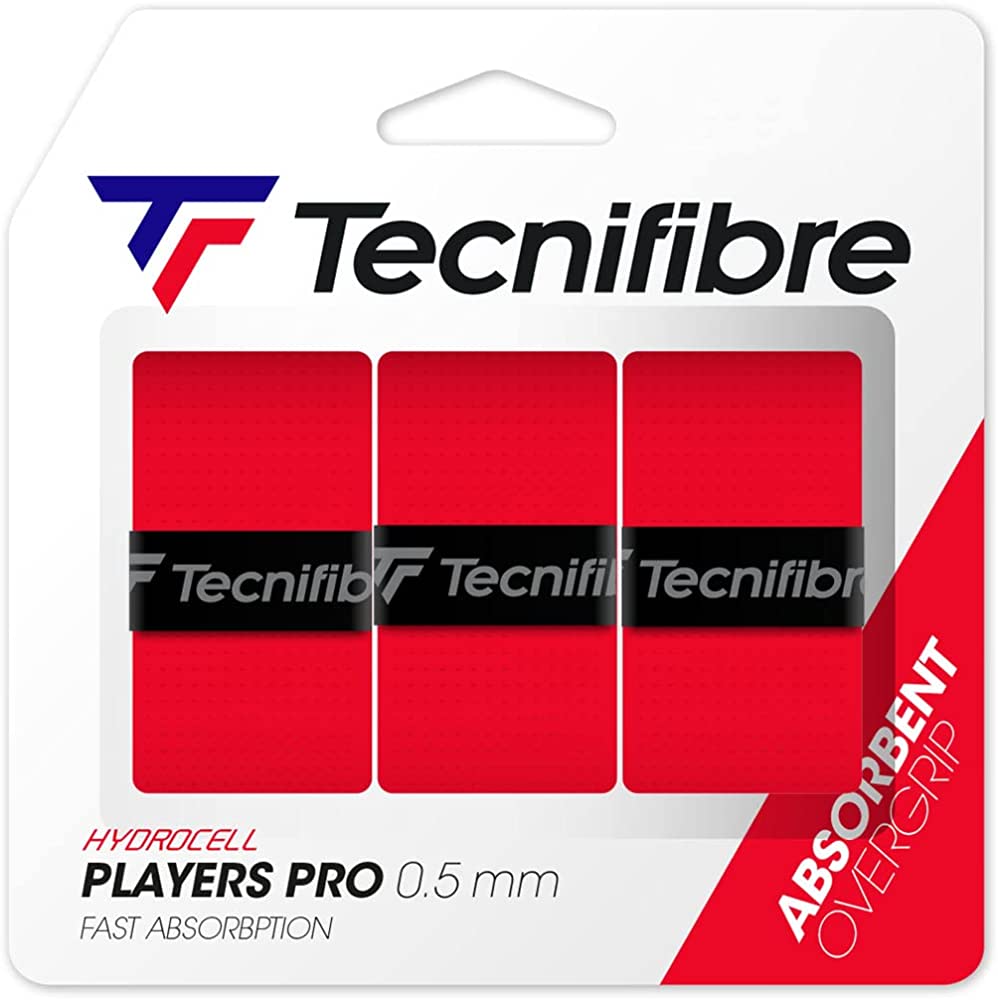 Tecnifibre Players Pro Overgrip 3 Pack (Red) - RacquetGuys.ca