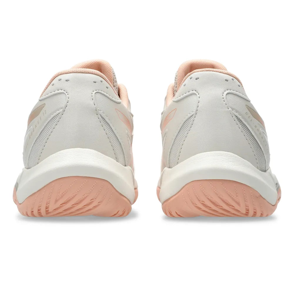 Asics Gel Rocket 12 Women's Indoor Court Shoe (Soft Oat/Cantaloupe) - RacquetGuys.ca