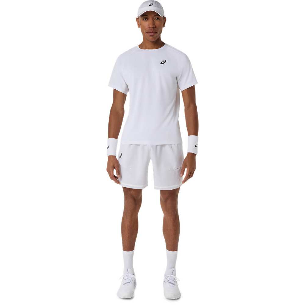 Asics Men's Match Short Sleeves Top (Brilliant White) - Description - RacquetGuys.ca