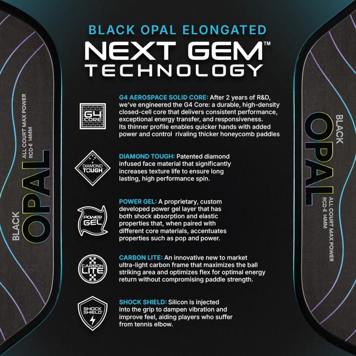 Six Zero Black Opal Elongated - Demo Rental - RacquetGuys.ca