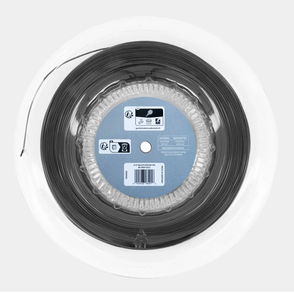 Dunlop Black Widow 17/1.25 Tennis String Reel (Black) - RacquetGuys.ca