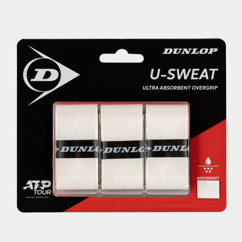 Dunlop U-Sweat Overgrip 3 Pack (White) - RacquetGuys.ca