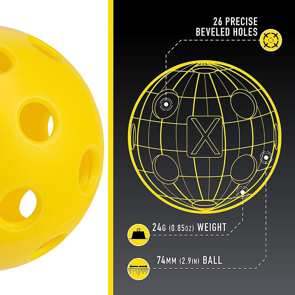 Franklin X-26 Indoor Pickleball Ball (Yellow) - RacquetGuys.ca