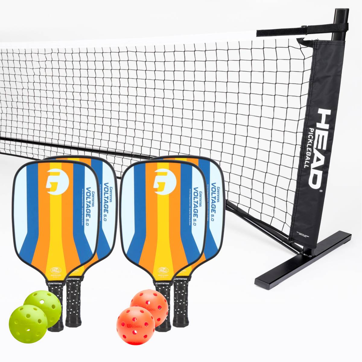 Gamma Voltage 4 Paddle + Net Pickleball Bundle - RacquetGuys.ca