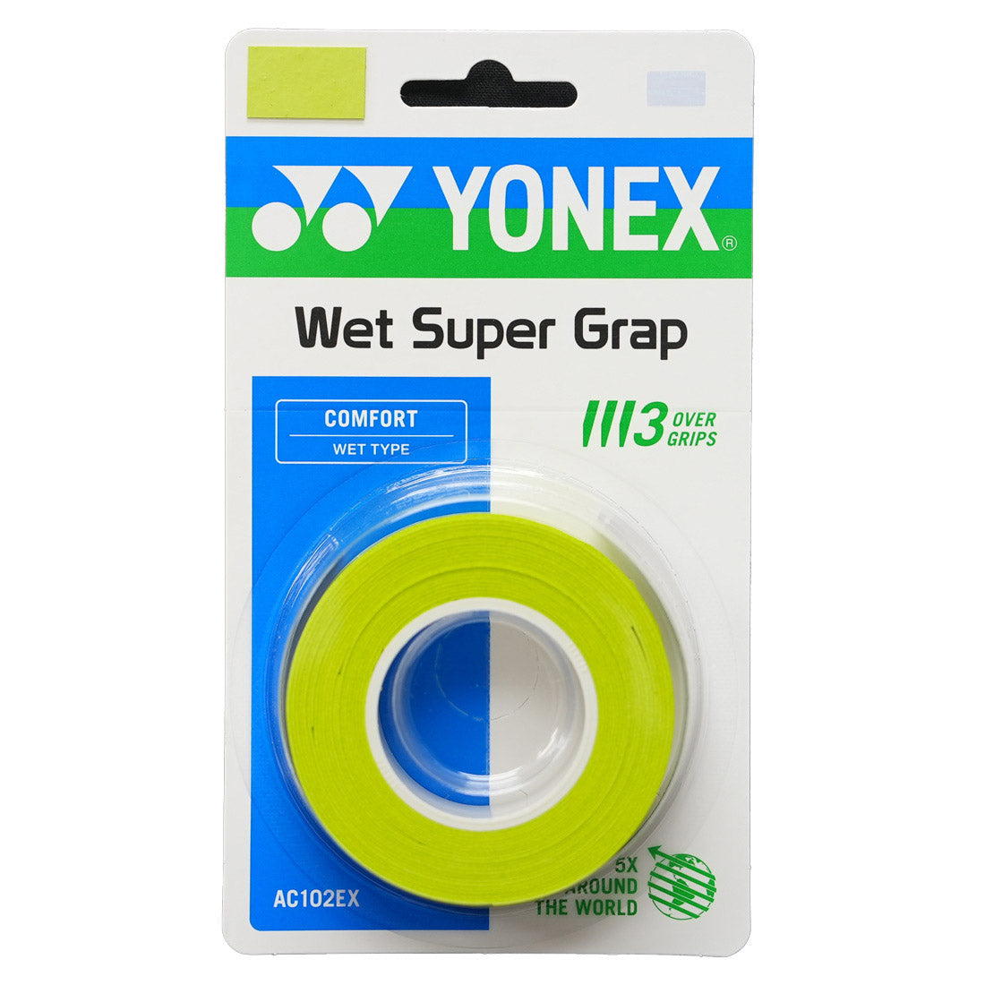 Yonex Wet Super Grap Overgrip 3 Pack (Citrus Green) - RacquetGuys.ca
