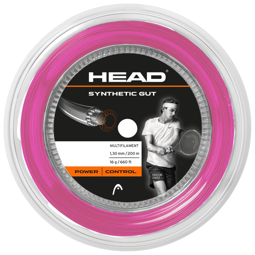 Head Synthetic Gut 16/1.30 Tennis String Reel (Pink) - RacquetGuys.ca