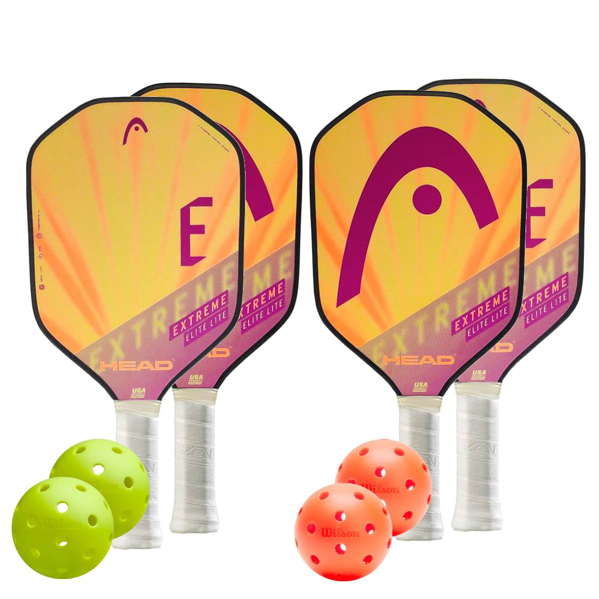 Head Extreme Elite Lite 4 Paddle Pickleball Bundle - RacquetGuys.ca