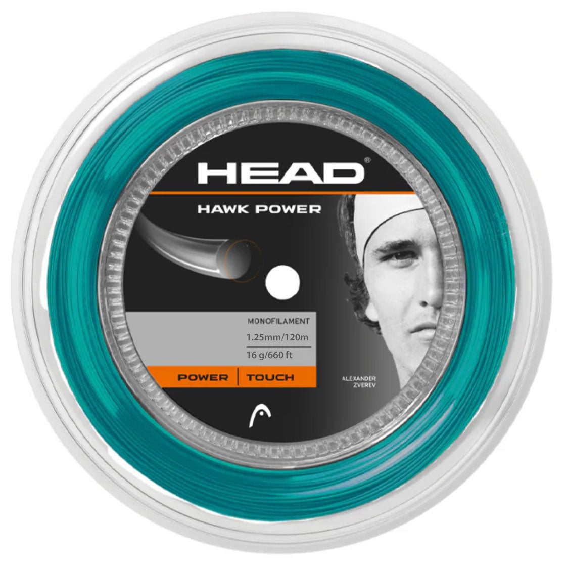 Head Hawk Power 16/1.30 Tennis String Reel (Petrol) - RacquetGuys.ca