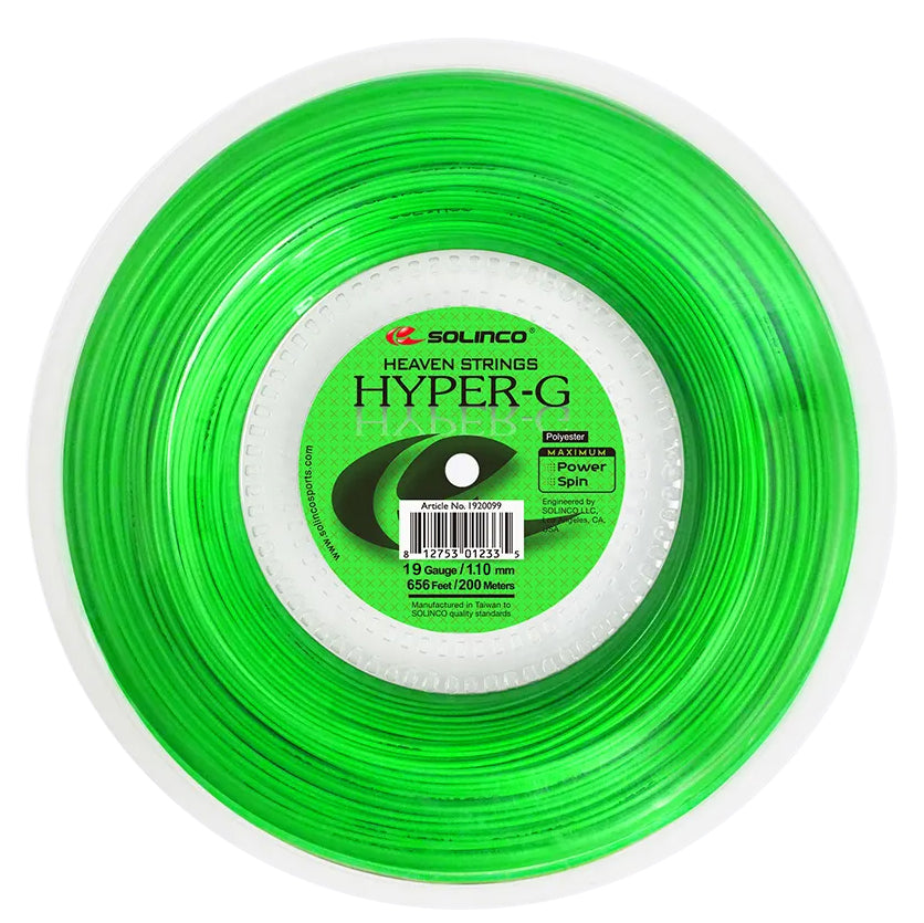 Solinco Hyper-G 19/1.10 Tennis String Reel (Green) - RacquetGuys.ca