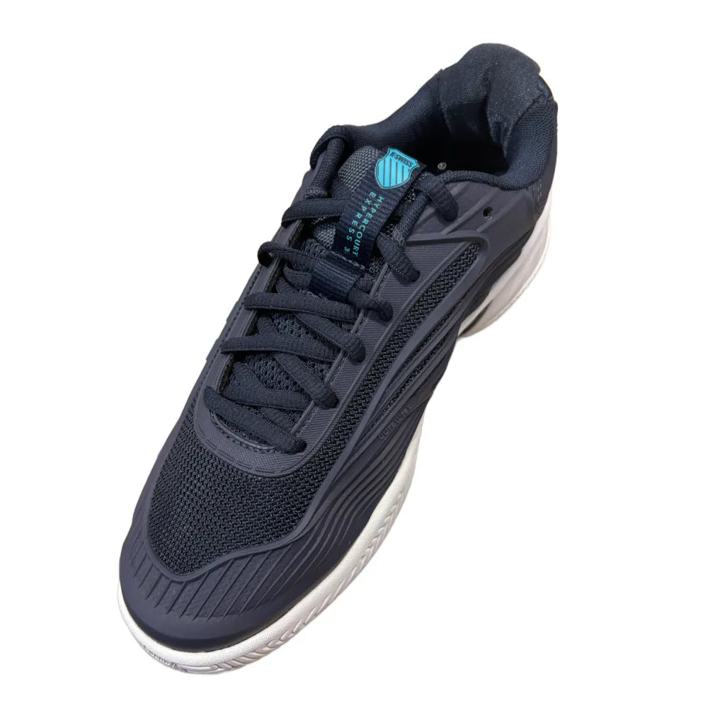 K-Swiss Hypercourt Express 3 Junior Tennis Shoe (Carbon/Baltic/White) - RacquetGuys.ca