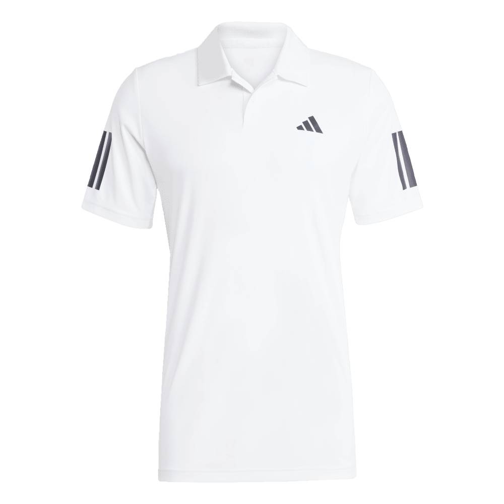 adidas Men's 3 Stripes Club Polo (White) - RacquetGuys.ca