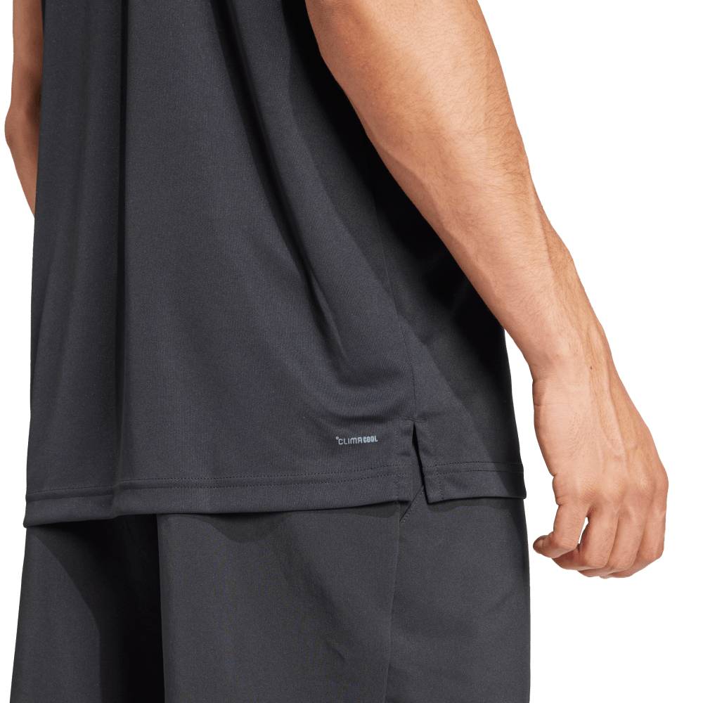 adidas Men's 3 Stripe Club Polo (Black) - RacquetGuys.ca