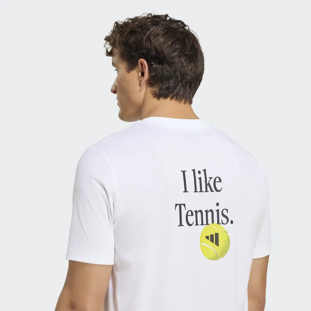 adidas Men's Tennis Graphic Tee Top (White) - RacquetGuys.ca