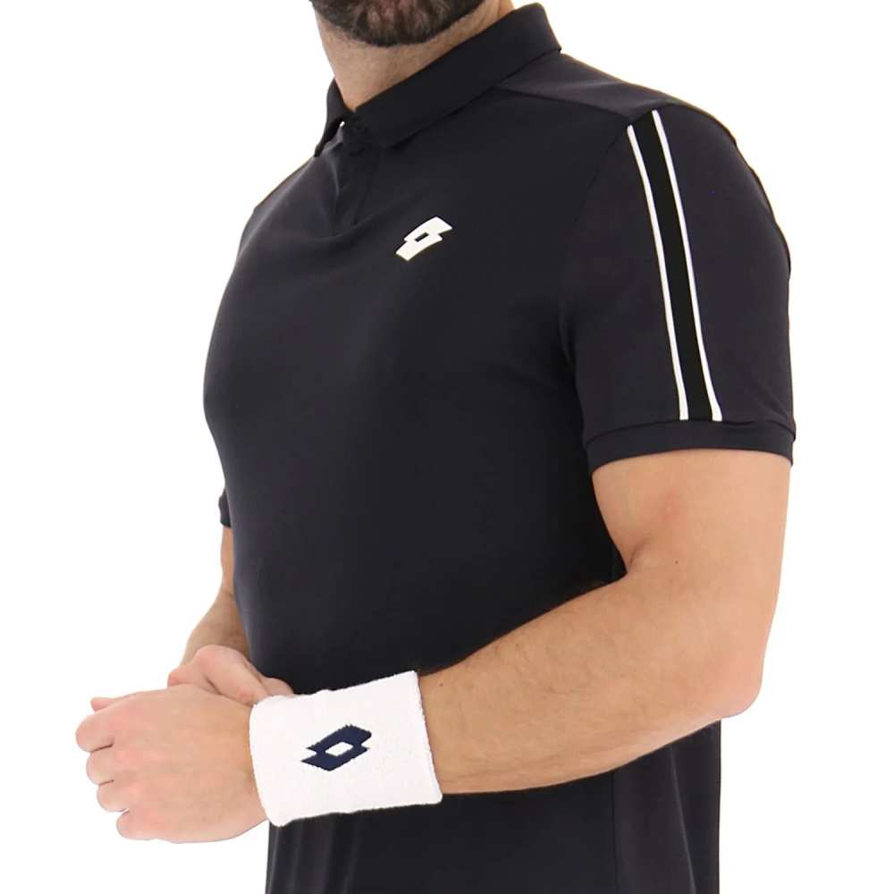 Lotto Men's Squadra II Polo Top (Black) - RacquetGuys.ca