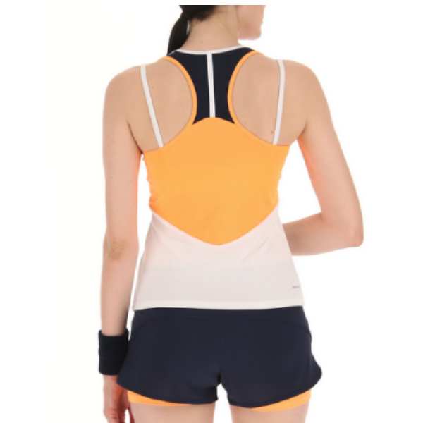Lotto Women's Top IV Tank Top (Bright White/Orange) - RacquetGuys.ca