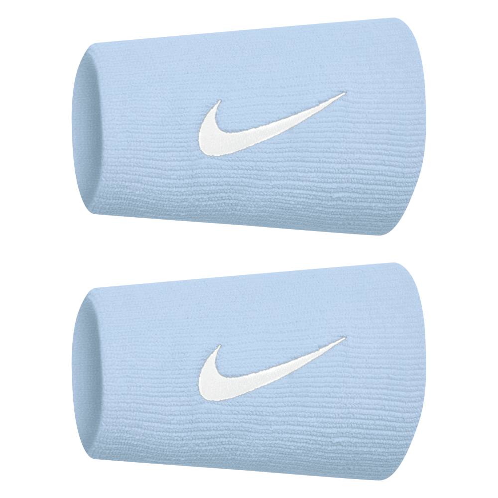 Nike Tennis Premier Doublewide Wristband (Hydrogen Blue/White) - RacquetGuys.ca