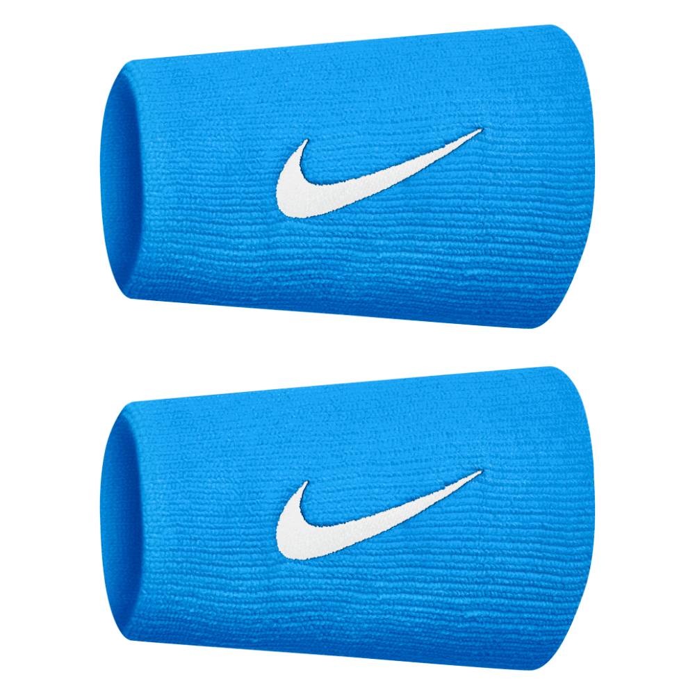 Nike Tennis Premier Doublewide Wristband (Blue/White) - RacquetGuys.ca