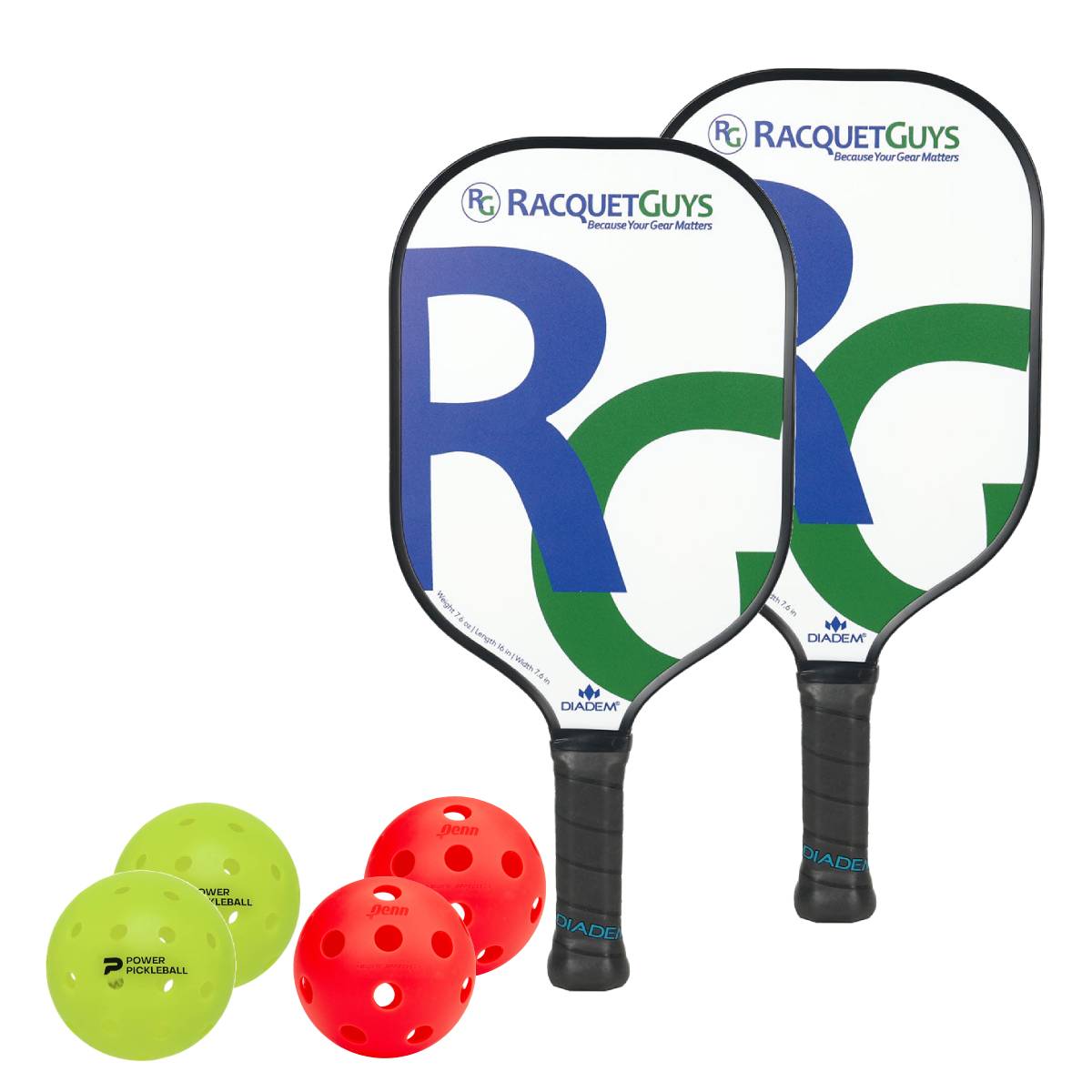 Diadem Riptide RG 2 Paddle Pickleball Bundle - RacquetGuys.ca