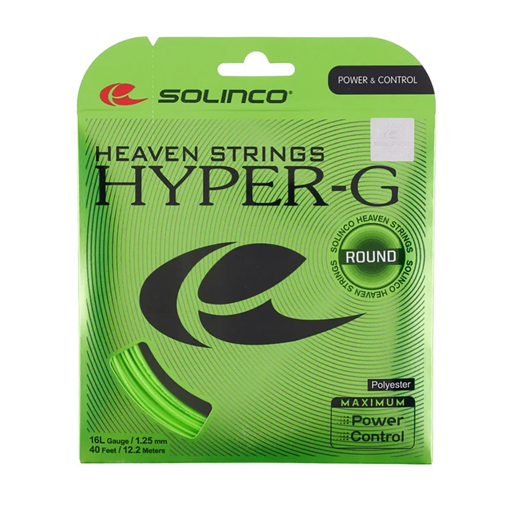 Solinco Hyper-G Round 16L/1.25 Tennis String (Green) - RacquetGuys.ca