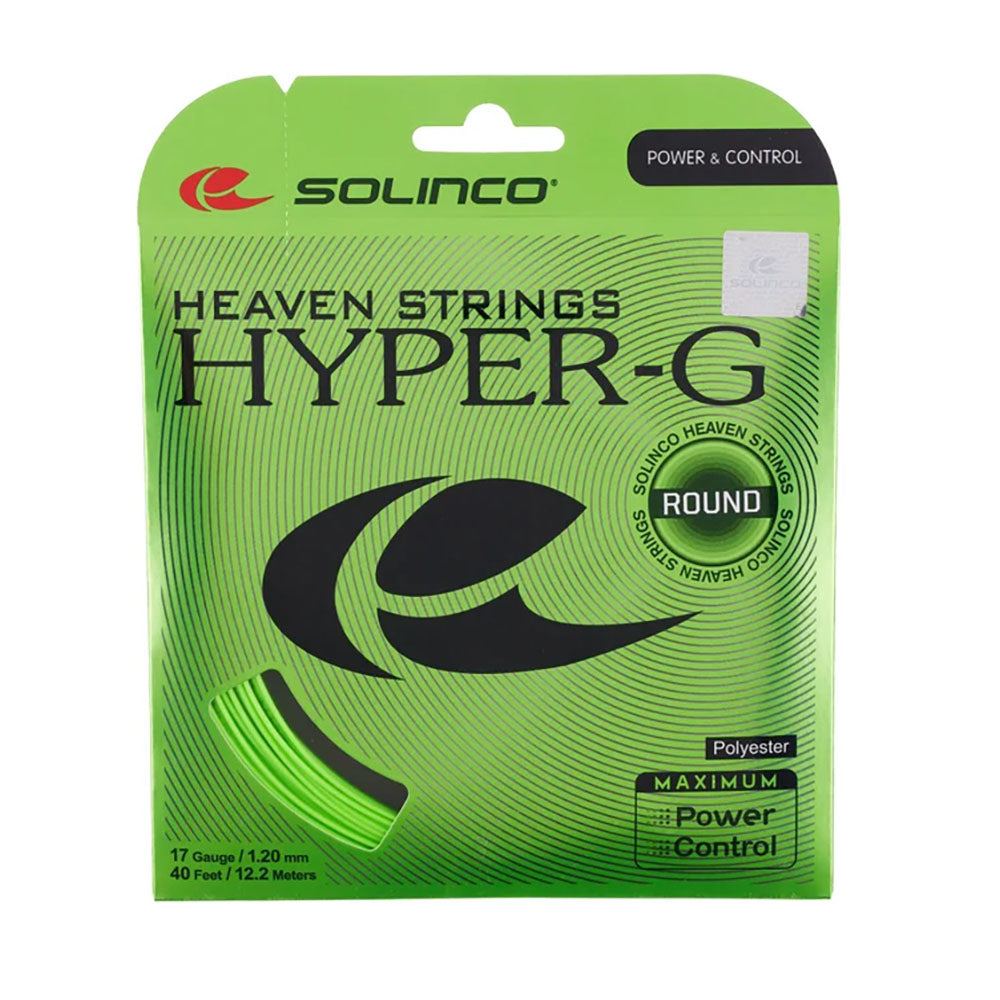 Solinco Hyper-G Round 17/1.20 Tennis String (Green) - RacquetGuys.ca