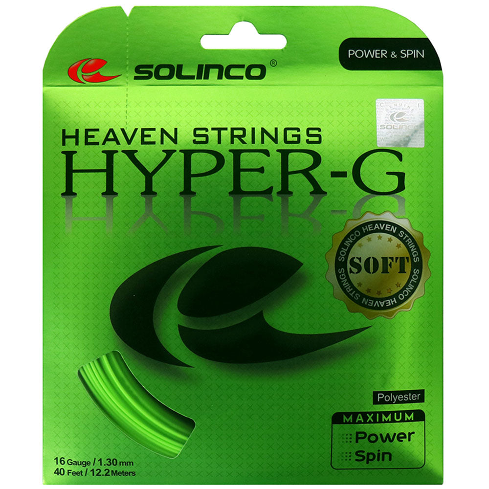 Solinco Hyper-G Soft 16/1.30 Tennis String (Green) - RacquetGuys.ca