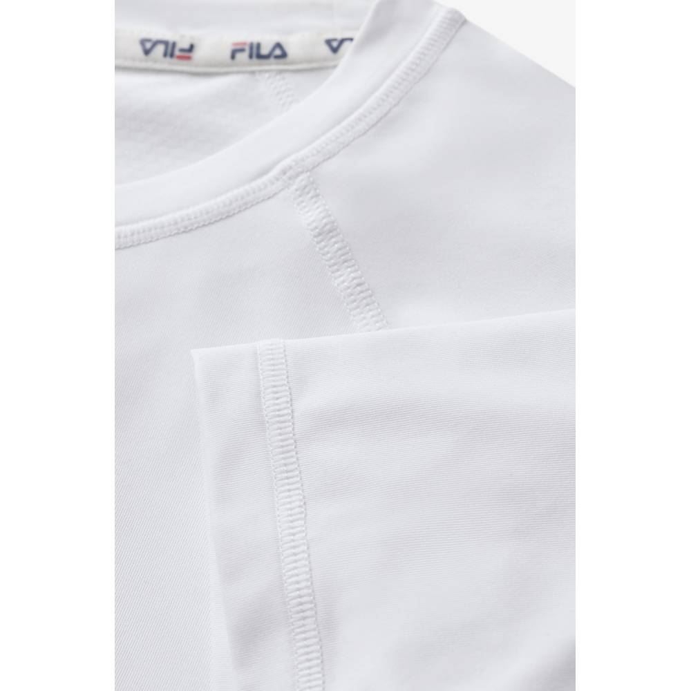 Fila Women's Essentials Short Sleeves Mesh Back Top (White) - RacquetGuys.ca
