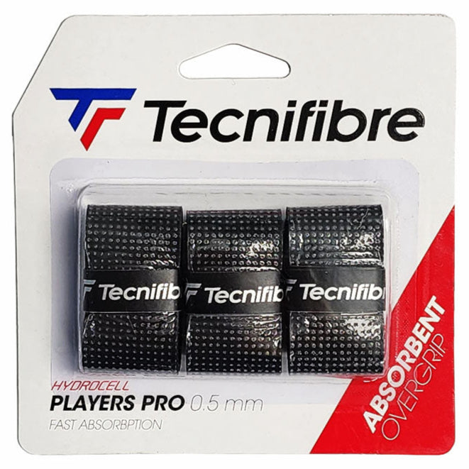 Tecnifibre Players Pro Overgrip 3 Pack (Black) - RacquetGuys.ca