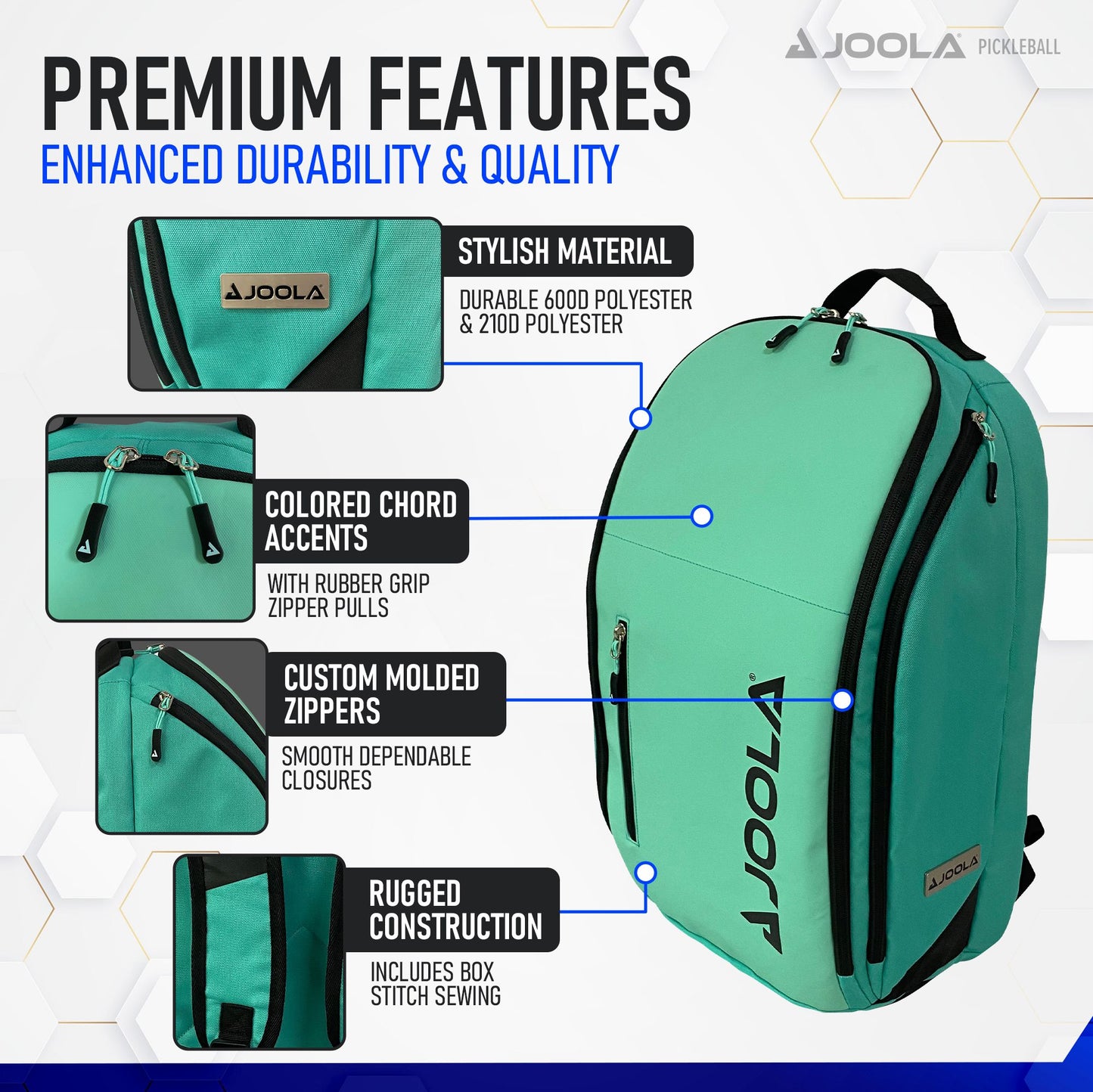 JOOLA Vision II Backpack (Petrol/Teal) - RacquetGuys.ca