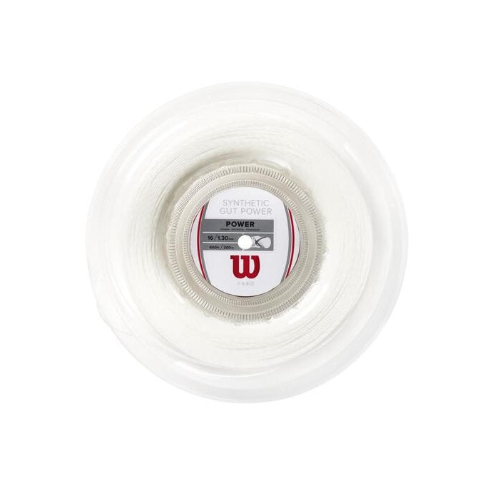 Wilson Synthetic Gut Power 16/1.30 Tennis String Reel (White) - RacquetGuys.ca