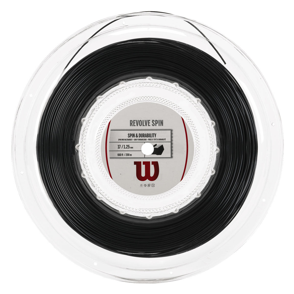 Wilson Revolve Spin 17/1.25 Tennis String Reel (Black) - RacquetGuys.ca