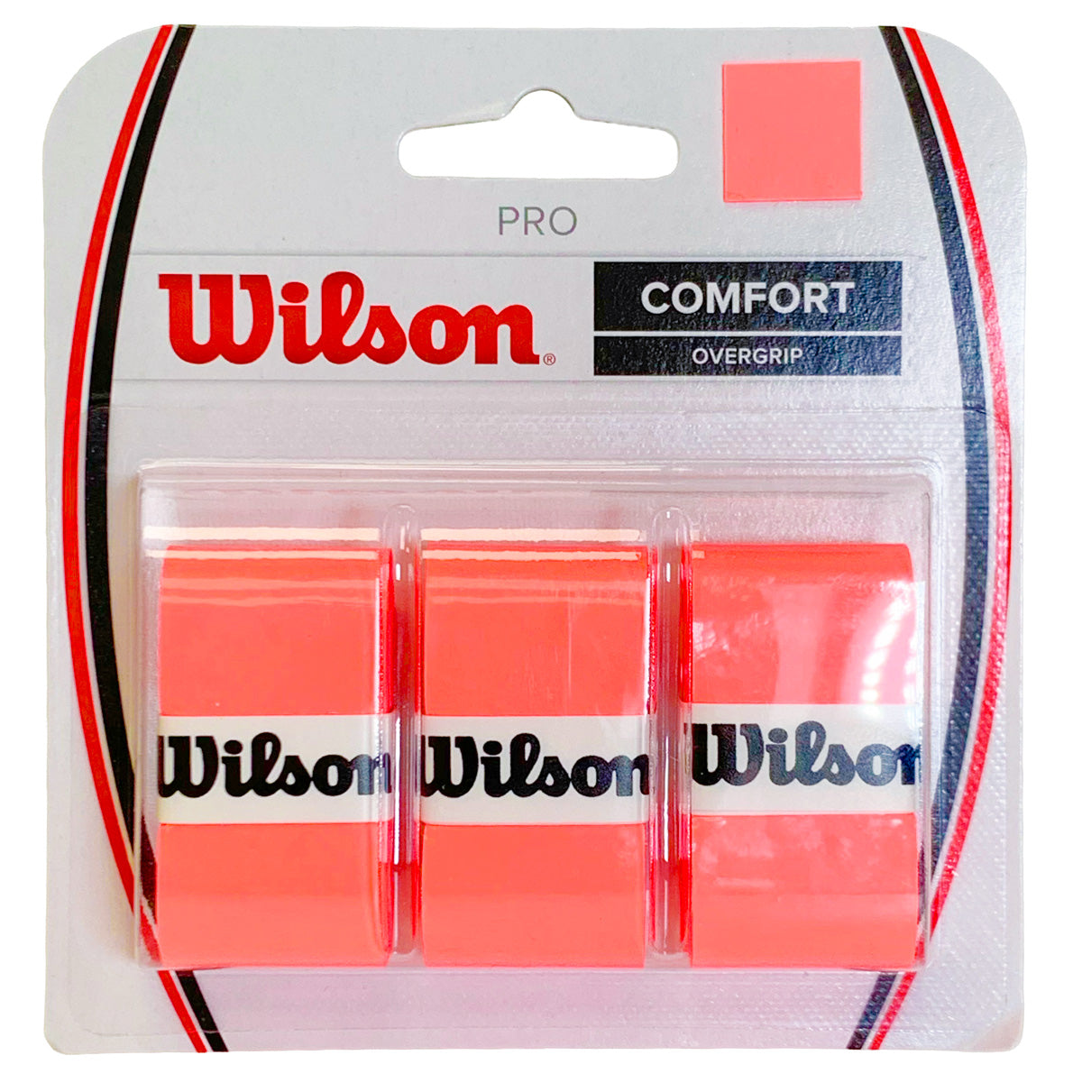 Wilson Pro Overgrip 3 Pack (Coral Orange Pink) - RacquetGuys.ca