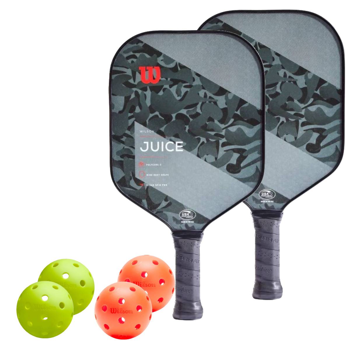 Wilson Juice Camo 2 Paddle Pickleball Bundle - RacquetGuys.ca