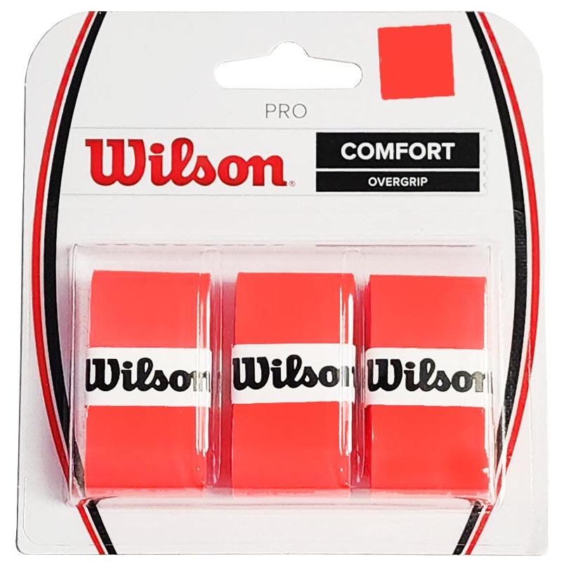 Wilson Pro Overgrip 3 Pack (Coral Orange) - RacquetGuys.ca