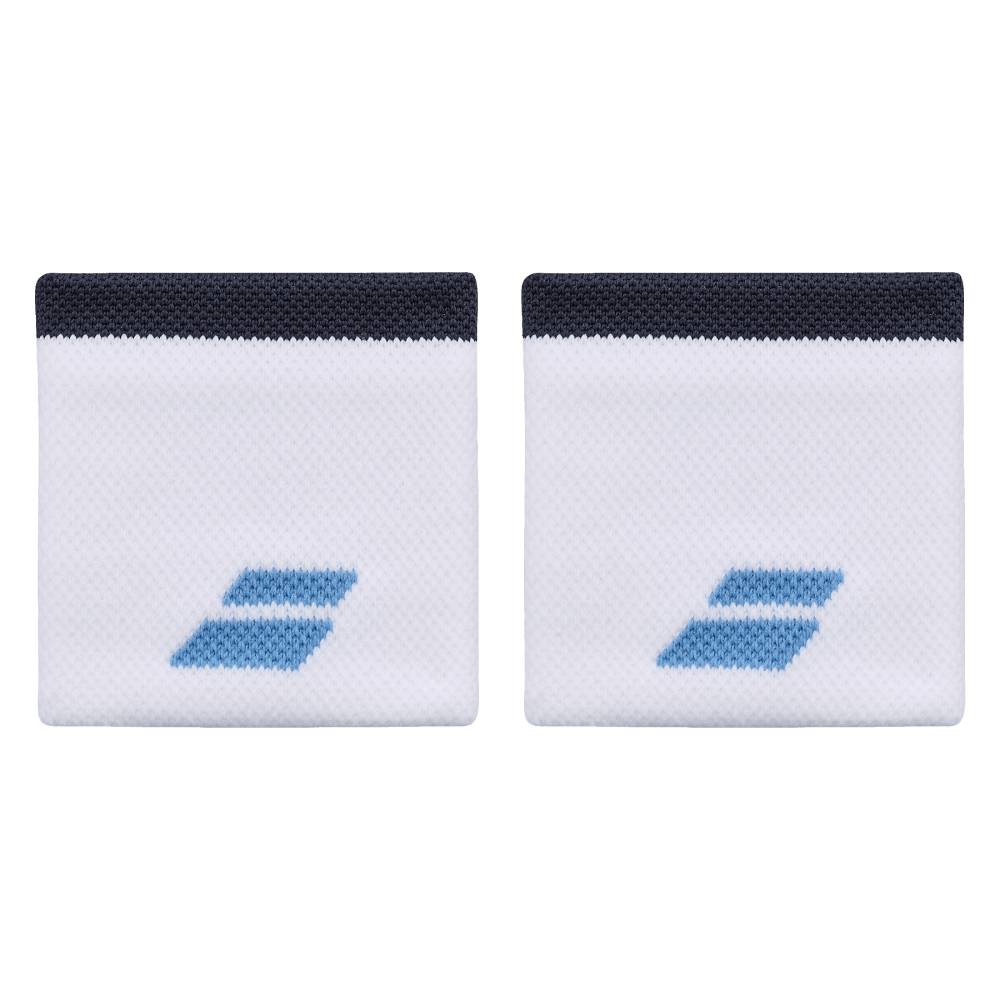 Babolat Logo Wristband (White/Blue) - RacquetGuys.ca
