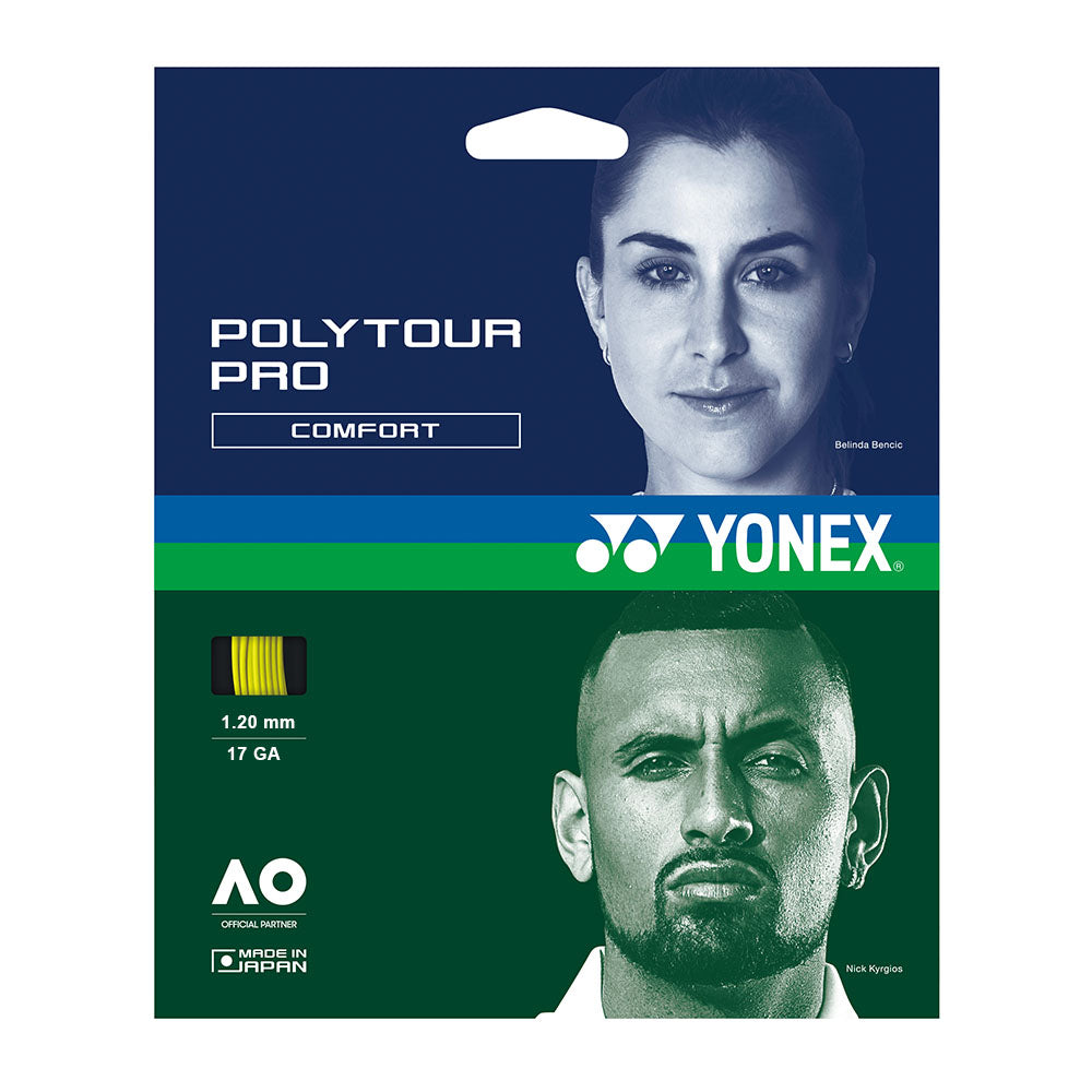 Yonex Poly Tour Pro 17/1.20 Tennis String (Yellow) - RacquetGuys.ca