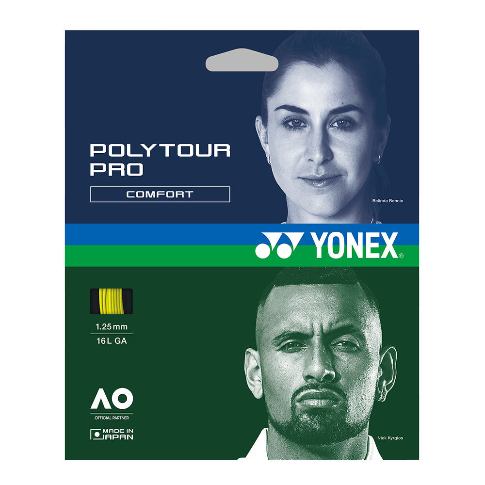 Yonex Poly Tour Pro 16L/1.25 Tennis String (Yellow) - RacquetGuys.ca