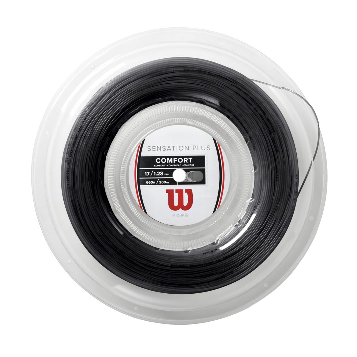 Wilson Sensation Plus 17/1.28 Tennis String Reel (Black) - RacquetGuys.ca