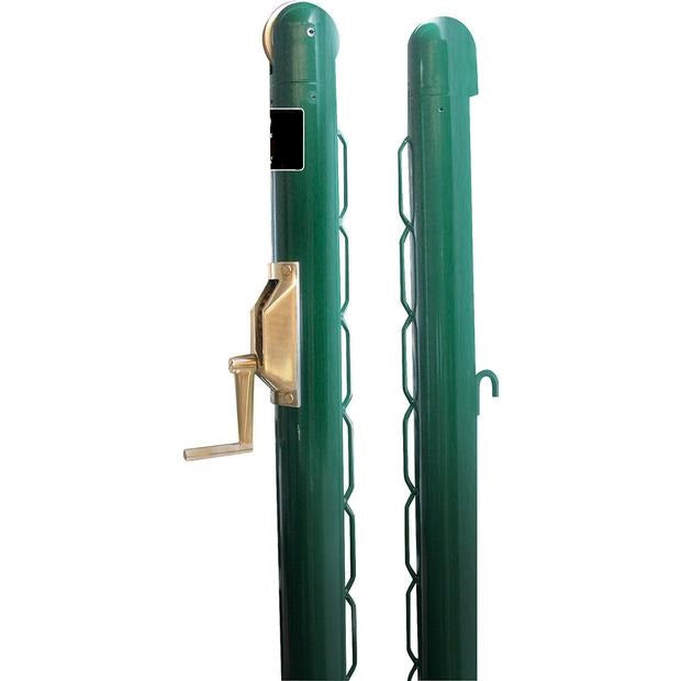 Premium Tennis Net Posts with Internal Winder (Green) - RacquetGuys.ca