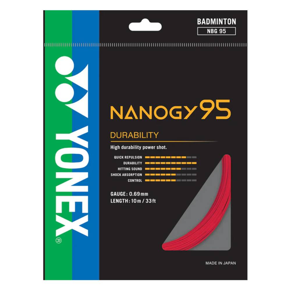 Yonex Nanogy BG 95 Badminton String (Red) - RacquetGuys.ca