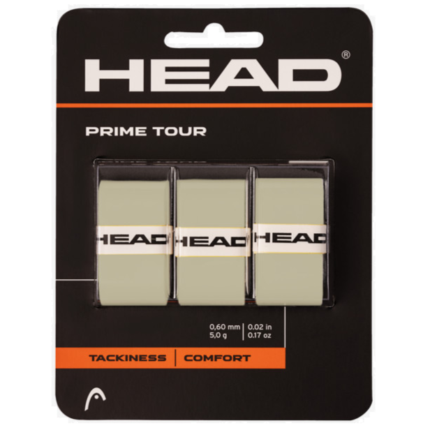Head Prime Tour Overgrip 3 Pack Grey - RacquetGuys.ca