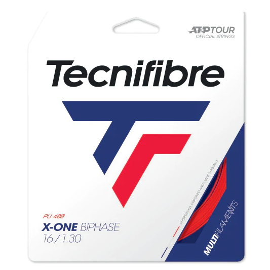 Tecnifibre X-One Biphase 16/1.30 Tennis String (Red) - RacquetGuys.ca